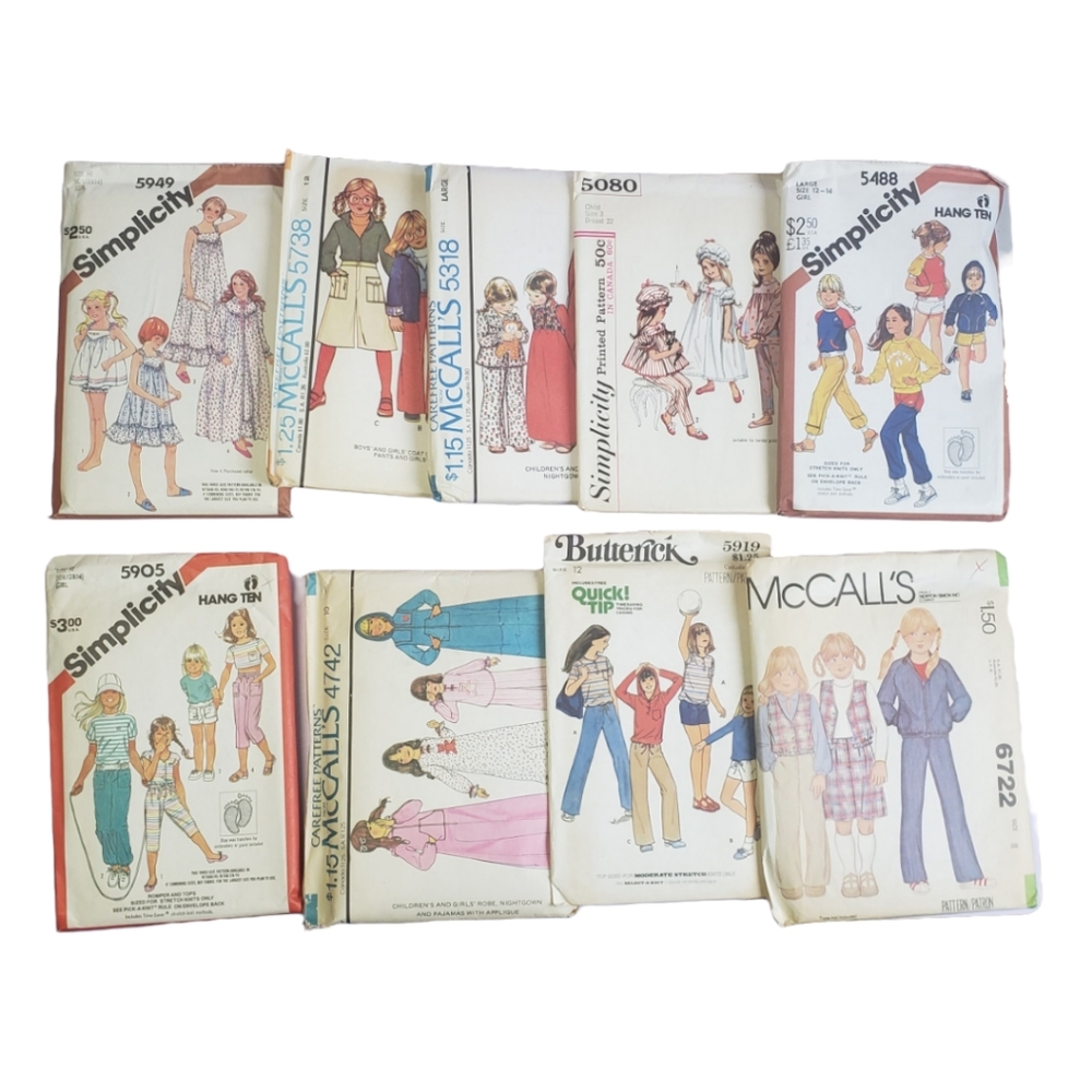 Vintage Girl's Clothing Pattern Lot of 9